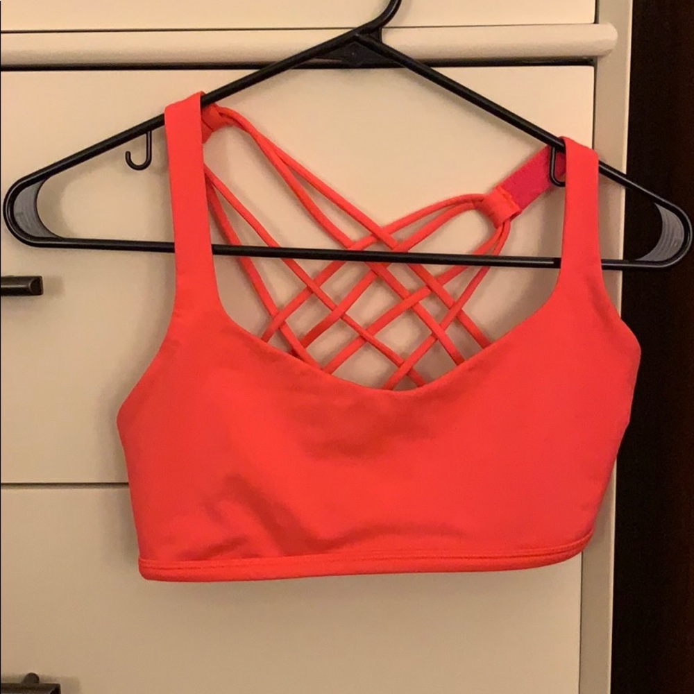 Bright coral collar lululemon sports bra
